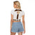 Eritrea Raglan Cropped T Shirt Tilet Habesha Style - White - Wonder Print Shop