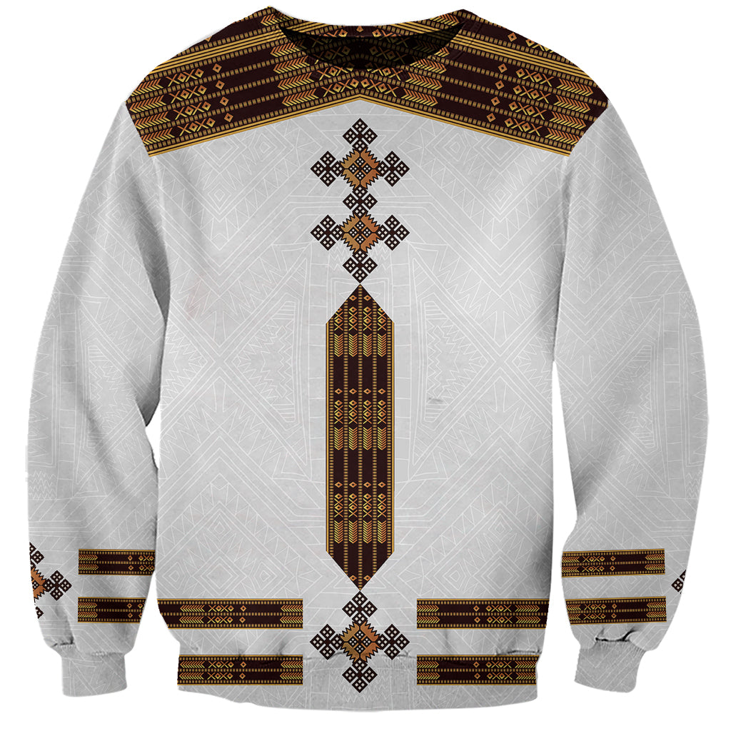 Eritrea Sweatshirt Tilet Habesha Style - White - Wonder Print Shop