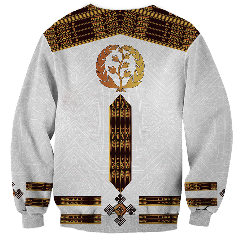 Eritrea Sweatshirt Tilet Habesha Style - White - Wonder Print Shop