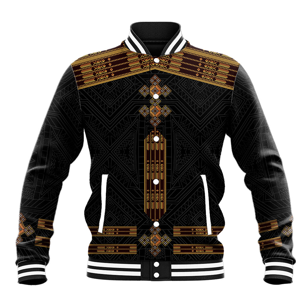 Eritrea Baseball Jacket Tilet Habesha Style - Black LT7 - Wonder Print Shop
