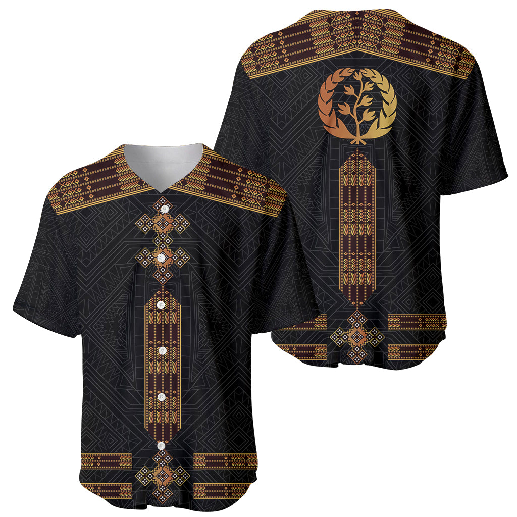 Eritrea Baseball Jersey Tilet Habesha Style - Black LT7 - Wonder Print Shop