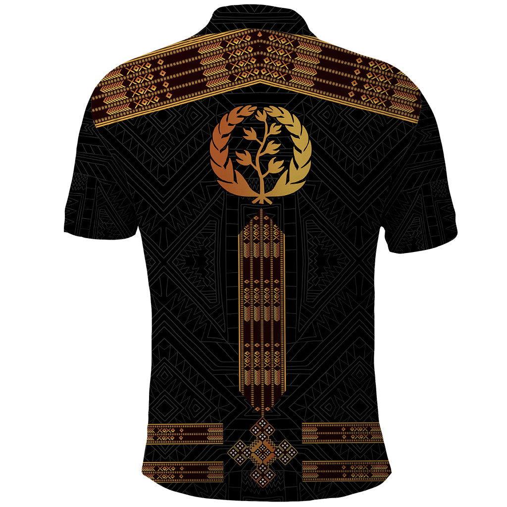 Eritrea Polo Shirt Tilet Habesha Style Black - Wonder Print Shop