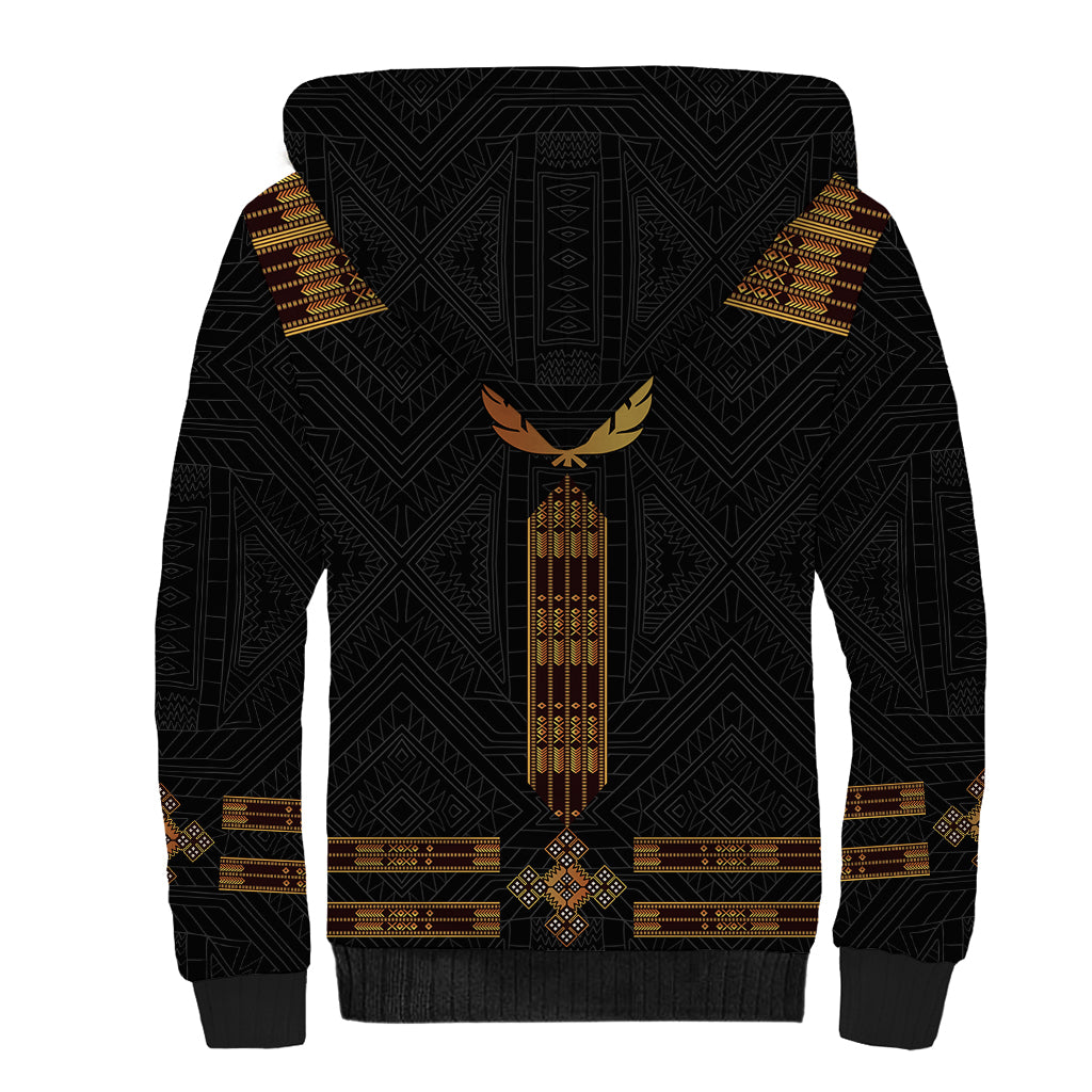 Eritrea Sherpa Hoodie Tilet Habesha Style - Black - Wonder Print Shop
