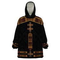 Eritrea Wearable Blanket Hoodie Tilet Habesha Style - Black - Wonder Print Shop