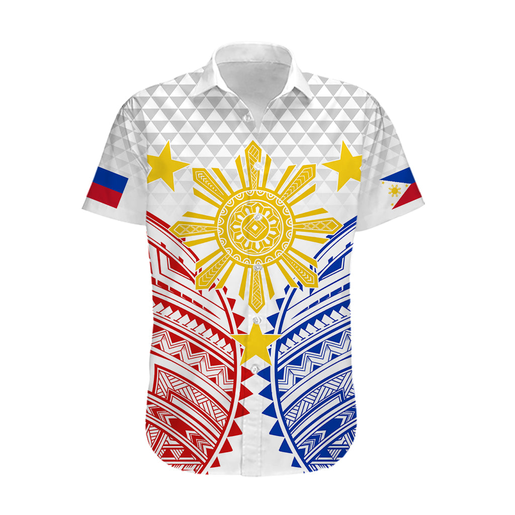 Personalised Philippines Independence Day Hawaiian Shirt Tribal Sun and Stars Ver 01 - Wonder Print Shop