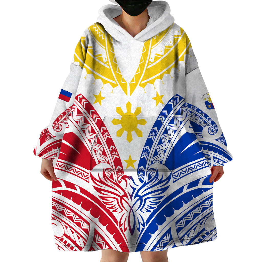 Personalised Philippines Independence Day Wearable Blanket Hoodie Tribal Sun and Stars Ver 02 - Wonder Print Shop