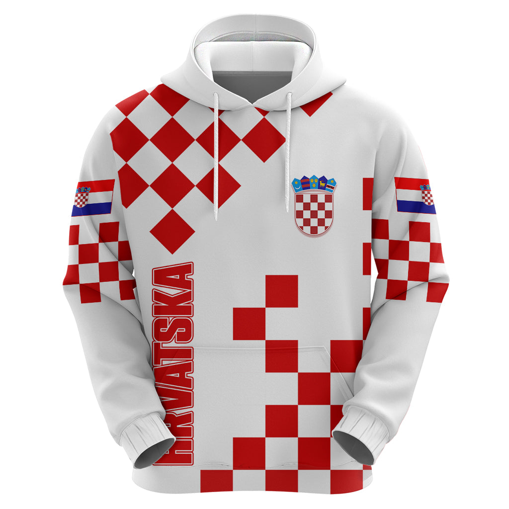 Croatia National Day Hoodie Checkerboard Hrvatska Simple Style 01 - Wonder Print Shop