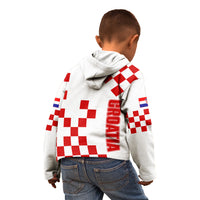Croatia National Day Kid Hoodie Checkerboard Hrvatska Simple Style 01 - Wonder Print Shop
