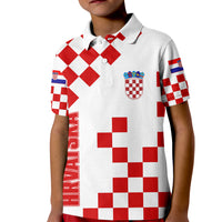 Croatia Polo Shirt National Day for Kid Checkerboard Hrvatska Simple Style 01 - Wonder Print Shop