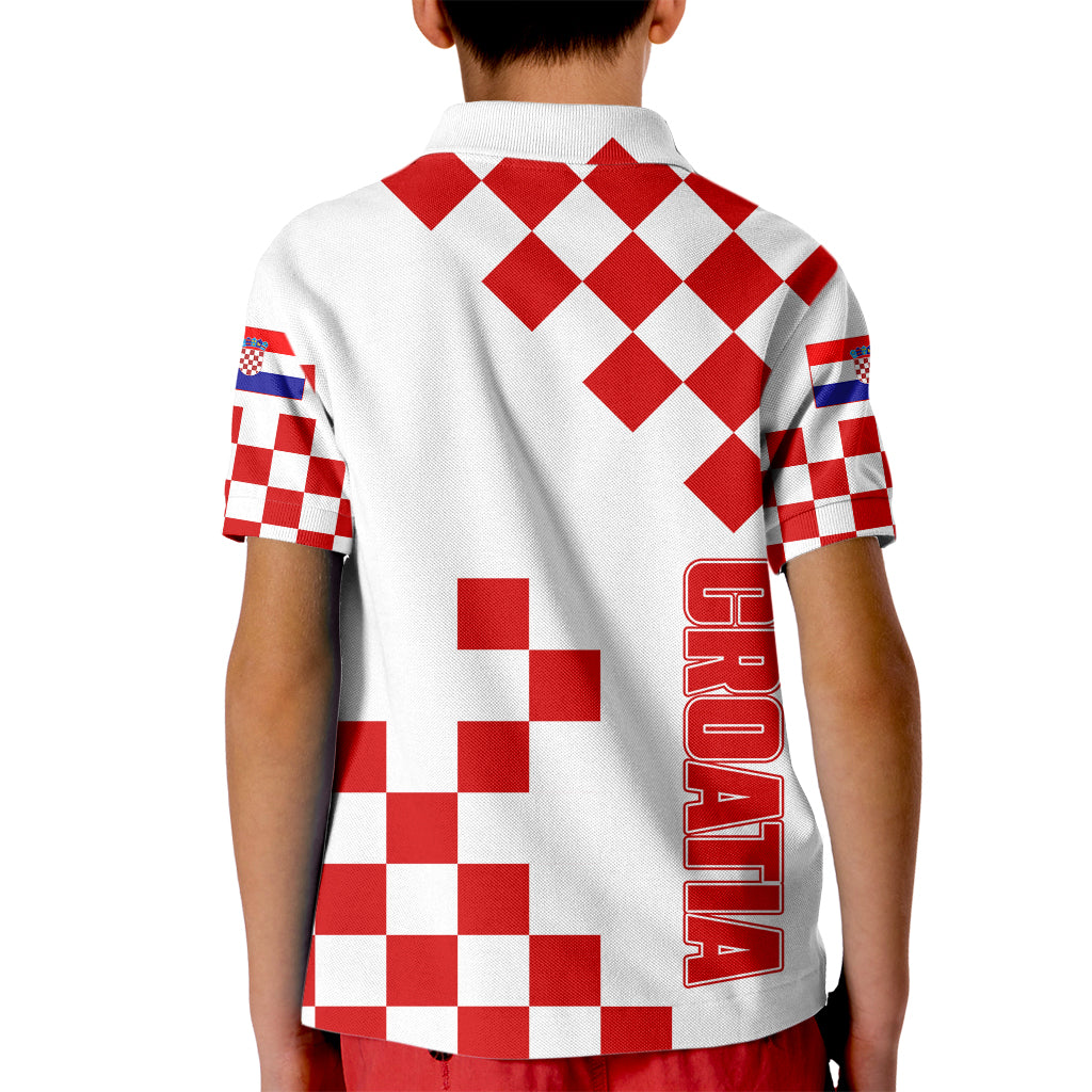 Croatia Polo Shirt National Day for Kid Checkerboard Hrvatska Simple Style 01 - Wonder Print Shop