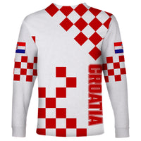 Croatia National Day Long Sleeve Shirt Checkerboard Hrvatska Simple Style 01 - Wonder Print Shop