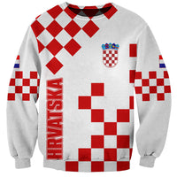 Croatia National Day Sweatshirt Checkerboard Hrvatska Simple Style 01 - Wonder Print Shop