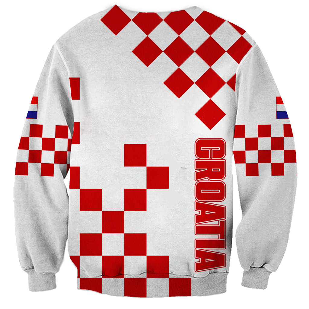 Croatia National Day Sweatshirt Checkerboard Hrvatska Simple Style 01 - Wonder Print Shop
