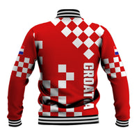 Croatia National Day Baseball Jacket Checkerboard Hrvatska Simple Style 02 LT7 - Wonder Print Shop