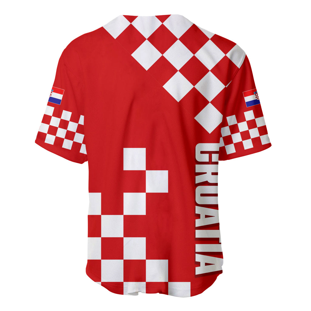 Croatia National Day Baseball Jersey Checkerboard Hrvatska Simple Style 02 LT7 - Wonder Print Shop