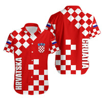 Croatia National Day Hawaiian Shirt Checkerboard Hrvatska Simple Style 02 - Wonder Print Shop