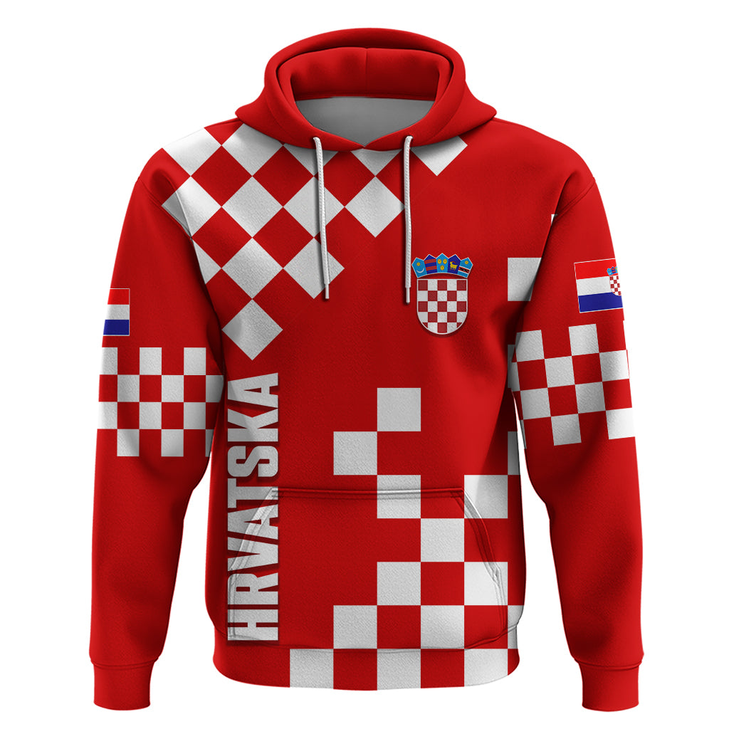 Croatia National Day Hoodie Checkerboard Hrvatska Simple Style 02 - Wonder Print Shop