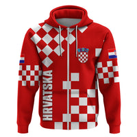 Croatia National Day Hoodie Checkerboard Hrvatska Simple Style 02 - Wonder Print Shop