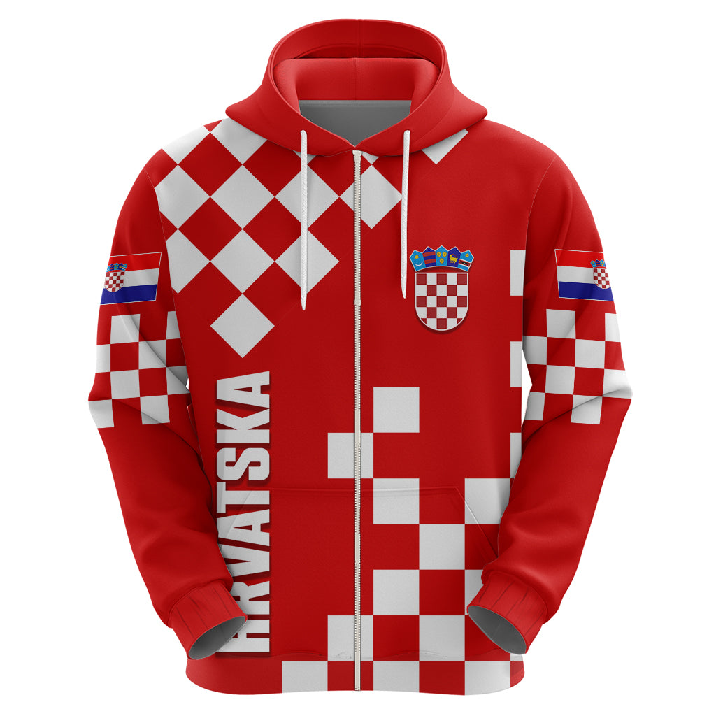 Croatia National Day Hoodie Checkerboard Hrvatska Simple Style 02 - Wonder Print Shop