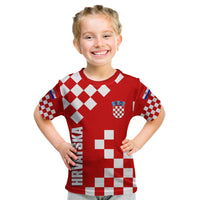 Croatia National Day Kid T Shirt Checkerboard Hrvatska Simple Style 02 - Wonder Print Shop