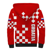 Croatia National Day Sherpa Hoodie Checkerboard Hrvatska Simple Style 02 - Wonder Print Shop