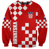 Croatia National Day Sweatshirt Checkerboard Hrvatska Simple Style 02 - Wonder Print Shop