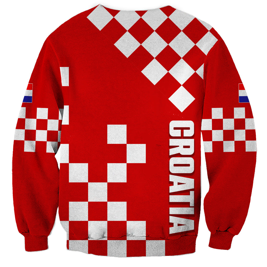 Croatia National Day Sweatshirt Checkerboard Hrvatska Simple Style 02 - Wonder Print Shop