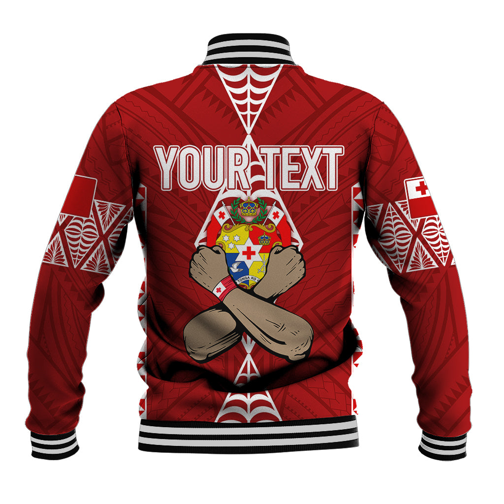 Personalised Tonga Rugby Baseball Jacket Mate Ma'a Tonga Independence Day LT7 - Wonder Print Shop