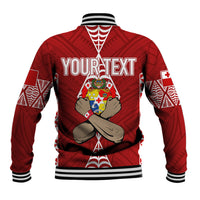 Personalised Tonga Rugby Baseball Jacket Mate Ma'a Tonga Independence Day LT7 - Wonder Print Shop