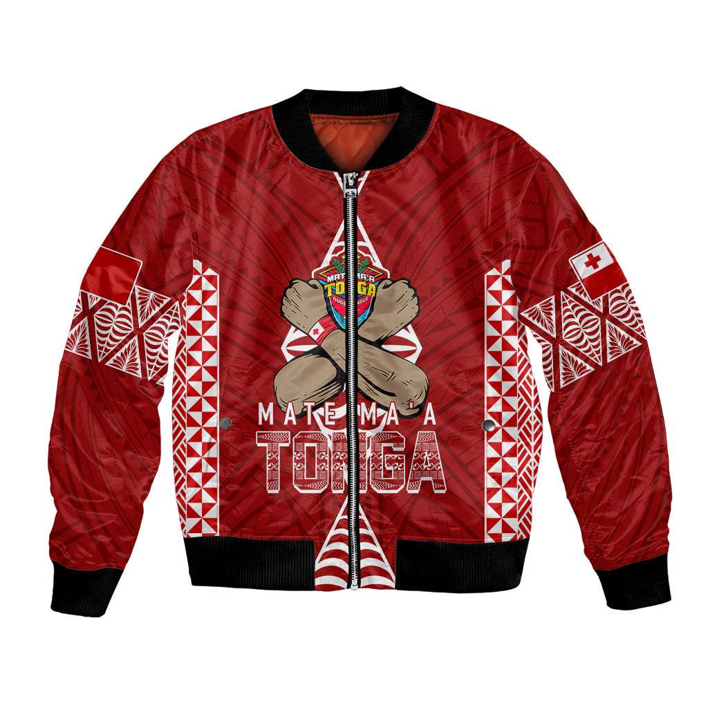Personalised Tonga Rugby Bomber Jacket Mate Ma'a Tonga Independence Day LT7 - Wonder Print Shop