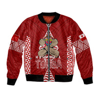 Personalised Tonga Rugby Bomber Jacket Mate Ma'a Tonga Independence Day LT7 - Wonder Print Shop