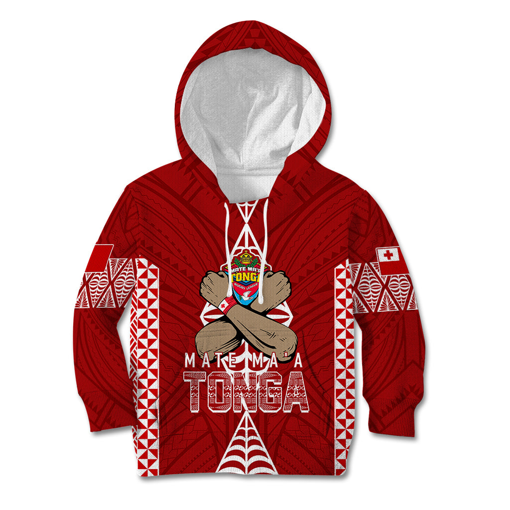 Personalised Tonga Rugby Kid Hoodie Mate Ma'a Tonga Independence Day - Wonder Print Shop
