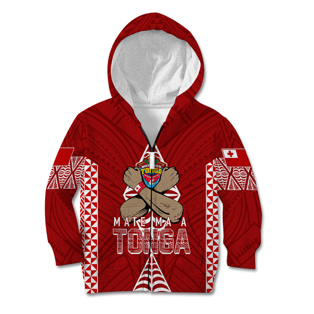 Personalised Tonga Rugby Kid Hoodie Mate Ma'a Tonga Independence Day - Wonder Print Shop