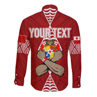 Personalised Tonga Rugby Long Sleeve Button Shirt Mate Ma'a Tonga Independence Day - Wonder Print Shop
