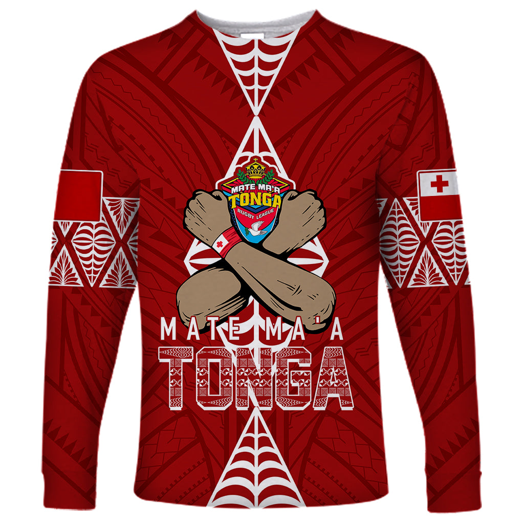 Personalised Tonga Rugby Long Sleeve Shirt Mate Ma'a Tonga Independence Day - Wonder Print Shop