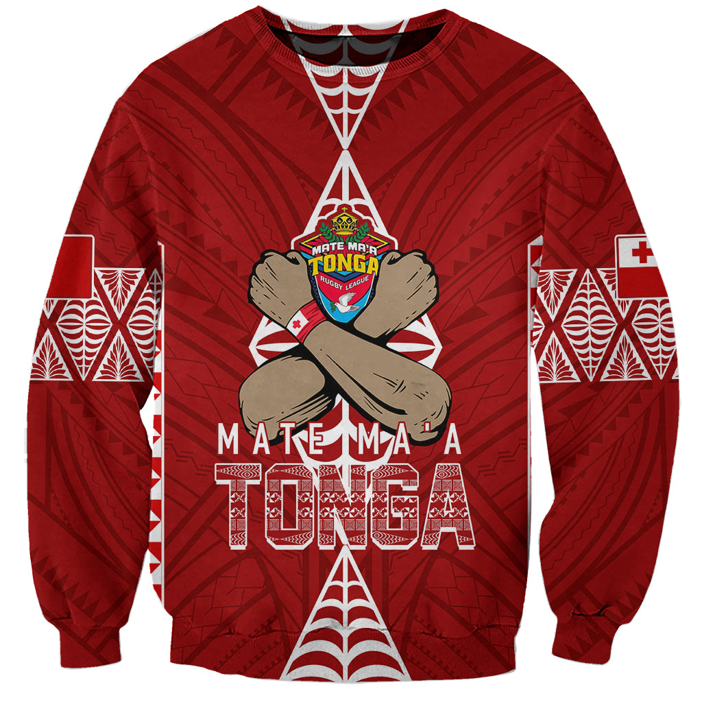 Personalised Tonga Rugby Sweatshirt Mate Ma'a Tonga Independence Day - Wonder Print Shop