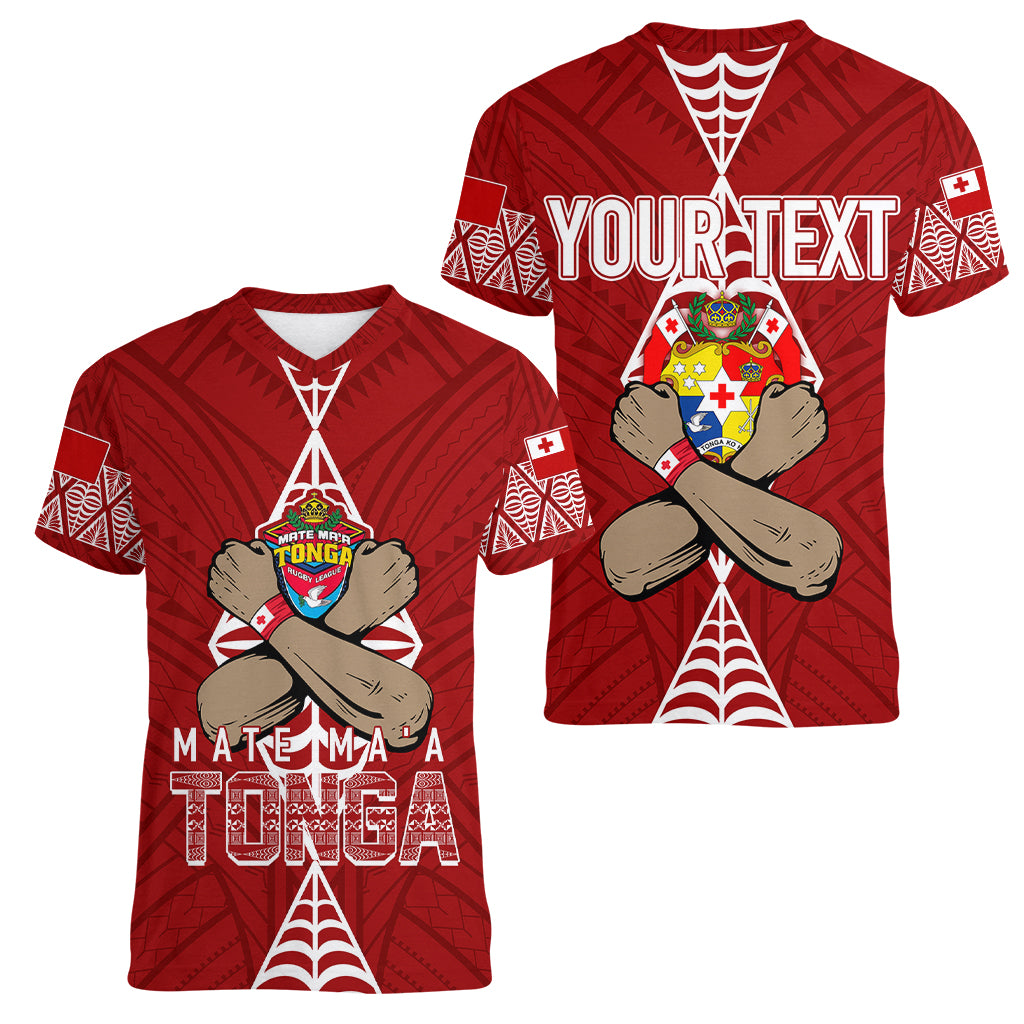 Personalised Tonga Rugby Women V Neck T Shirt Mate Ma'a Tonga Independence Day - Wonder Print Shop