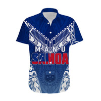Personalised Samoa Rugby Hawaiian Shirt Manu Samoa Gradient Blue - Wonder Print Shop