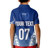 Custom Samoa Rugby Polo Shirt for Kid Manu Samoa Gradient Blue - Wonder Print Shop