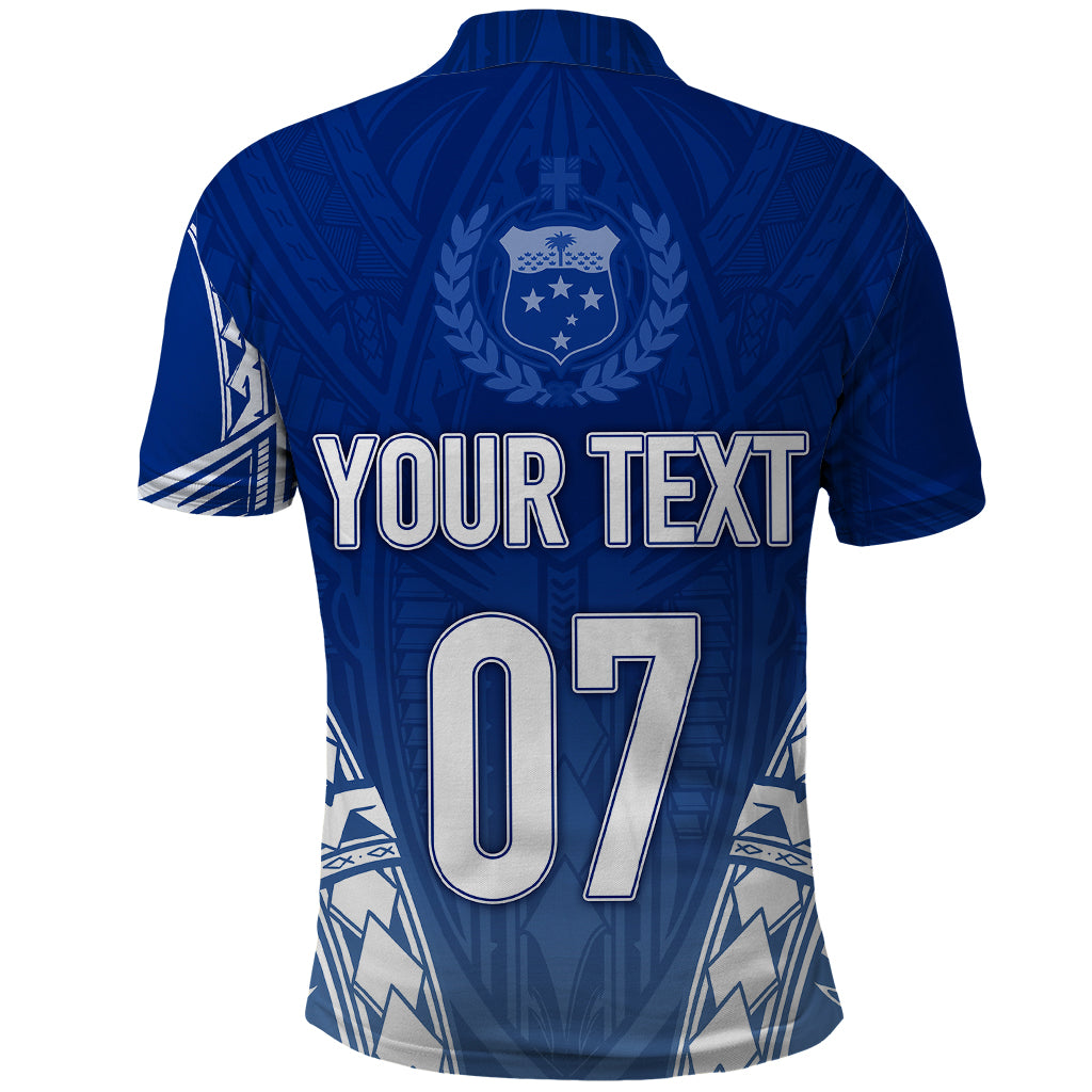 Custom Samoa Rugby Polo Shirt Manu Samoa Gradient Blue - Wonder Print Shop