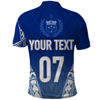 Custom Samoa Rugby Polo Shirt Manu Samoa Gradient Blue - Wonder Print Shop