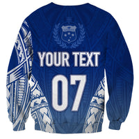 Personalised Samoa Rugby Sweatshirt Manu Samoa Gradient Blue - Wonder Print Shop