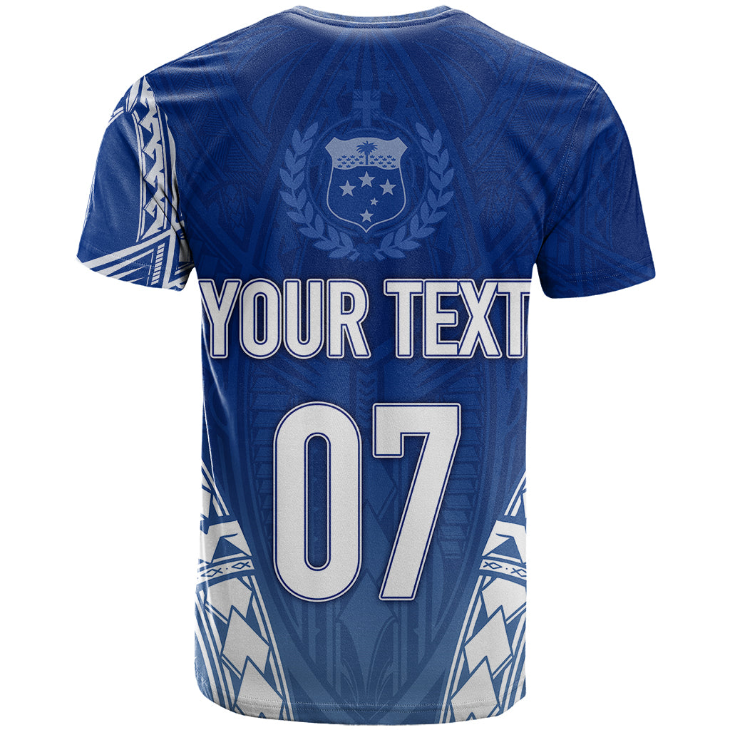 Personalised Samoa Rugby T Shirt Manu Samoa Gradient Blue - Wonder Print Shop