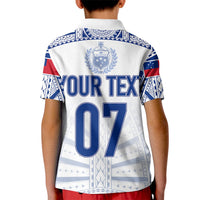 Custom Samoa Rugby Polo Shirt for Kid Manu Samoa Gradient White - Wonder Print Shop