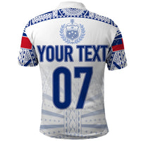 Custom Samoa Rugby Polo Shirt Manu Samoa Gradient White - Wonder Print Shop