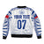 Personalised Samoa Rugby Sleeve Zip Bomber Jacket Manu Samoa Gradient White - Wonder Print Shop