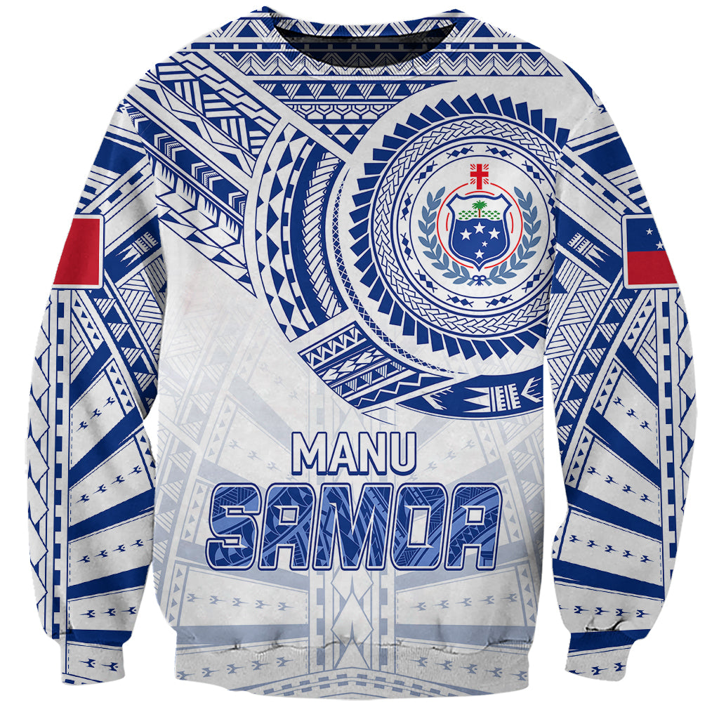Personalised Samoa Rugby Sweatshirt Manu Samoa Gradient White - Wonder Print Shop