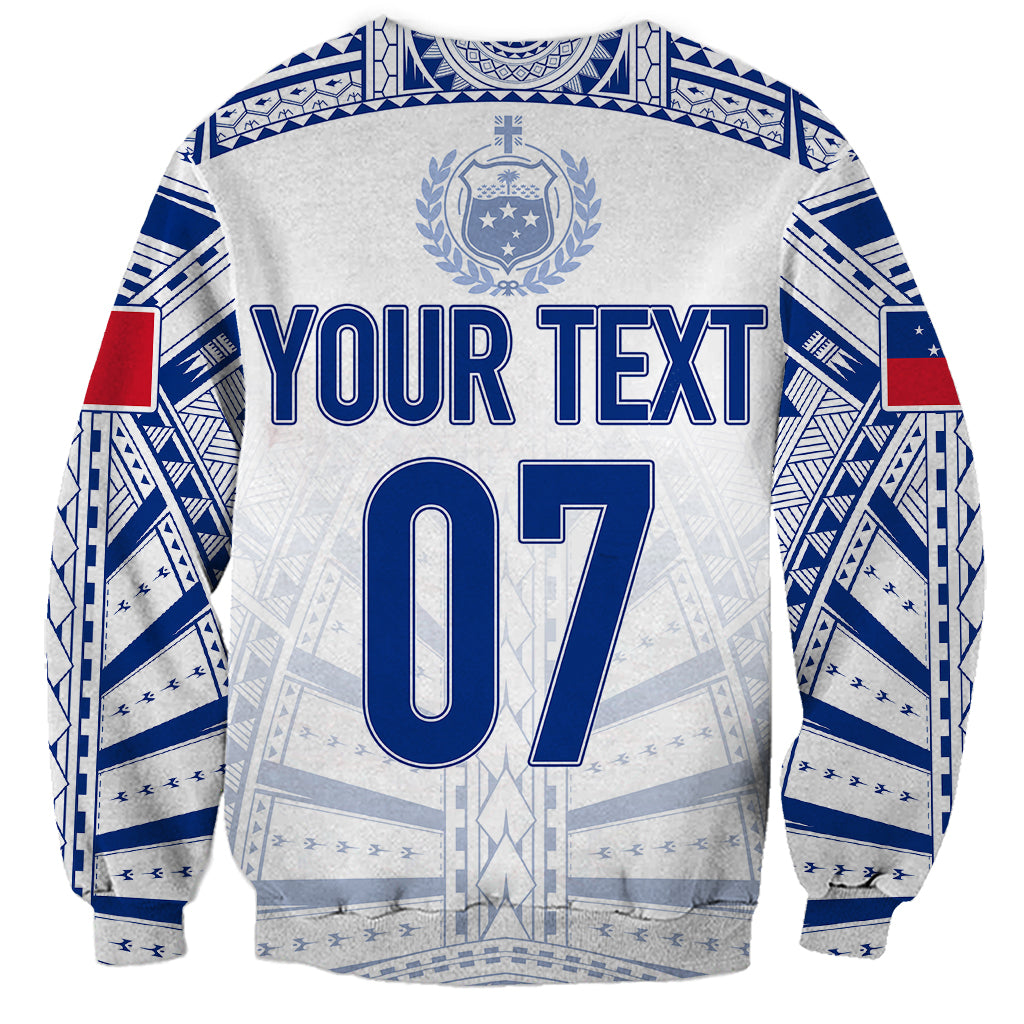 Personalised Samoa Rugby Sweatshirt Manu Samoa Gradient White - Wonder Print Shop