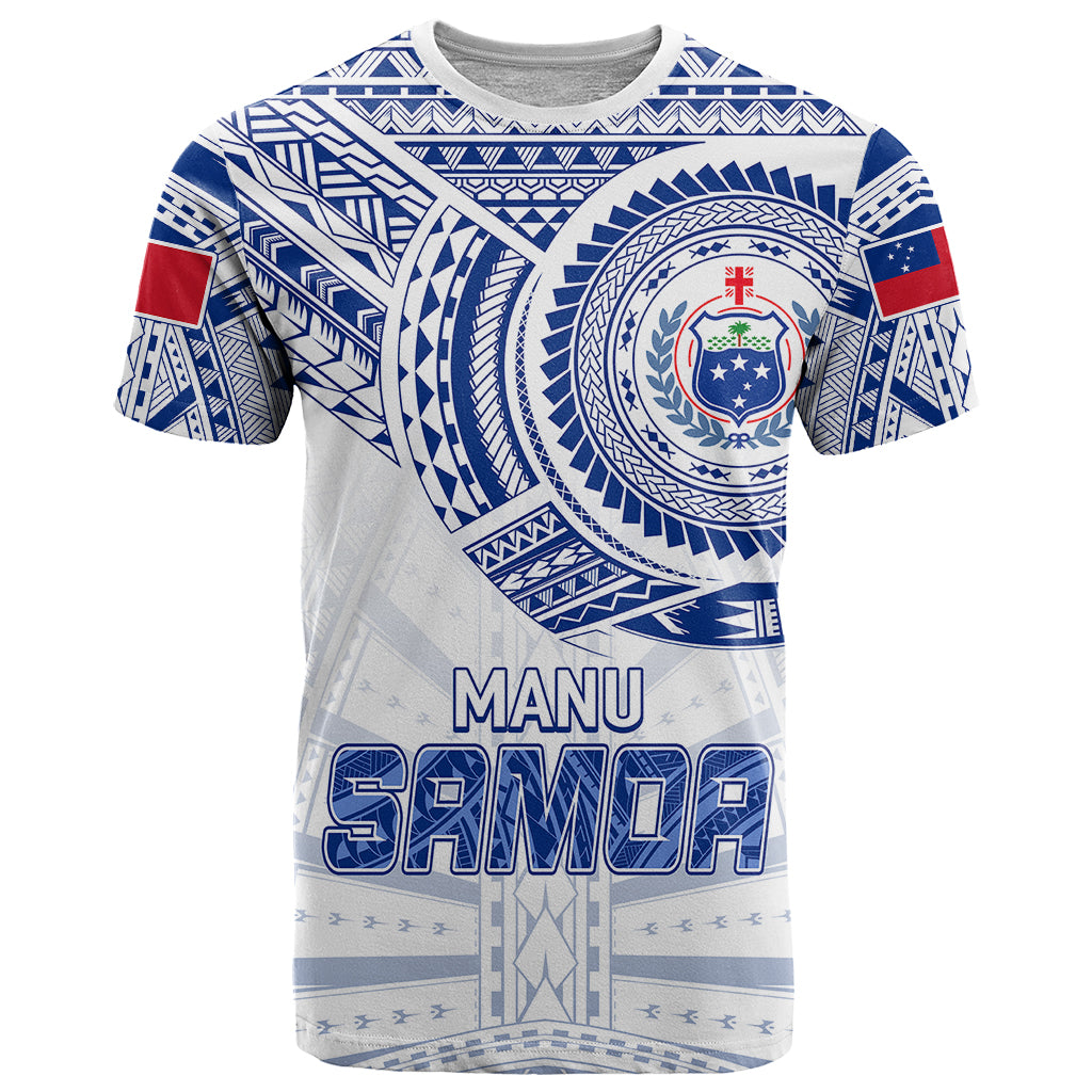 Personalised Samoa Rugby T Shirt Manu Samoa Gradient White - Wonder Print Shop