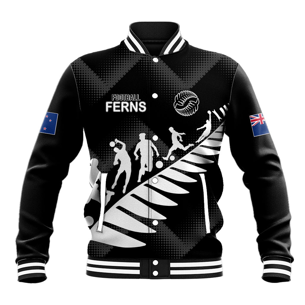 Personalised New Zealand Football Ferns Baseball Jacket Women World Cup 2023 Sporty Vibes LT7 - Wonder Print Shop